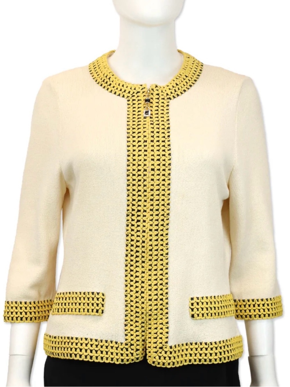 St. John Collection Cream Knit Sweater